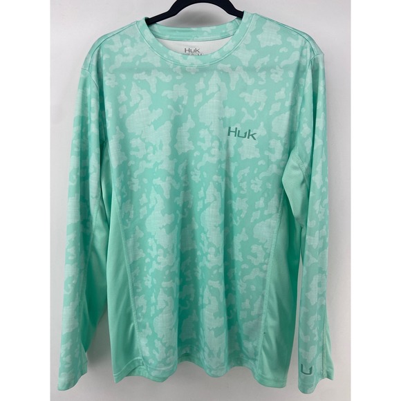 Huk Other - Huk Fishing Shirt Mens Medium Green Pursuit Camo Performance Long Sleeve UPF